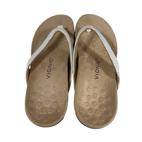 Vionic Dillon women’s size 10 white orthotic toe post flip flops - Picture 3 of 5